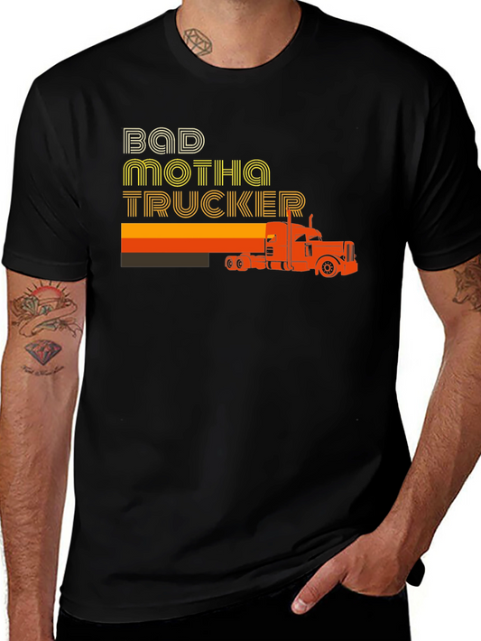 Bad Motha Trucker Graphic T-Shirt - Retro Style