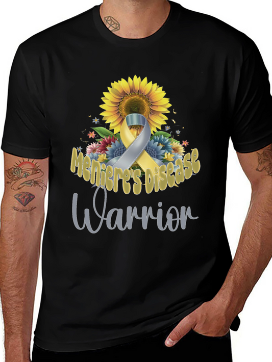 Menieres Disease Warrior Sunflower Ribbon T-Shirt