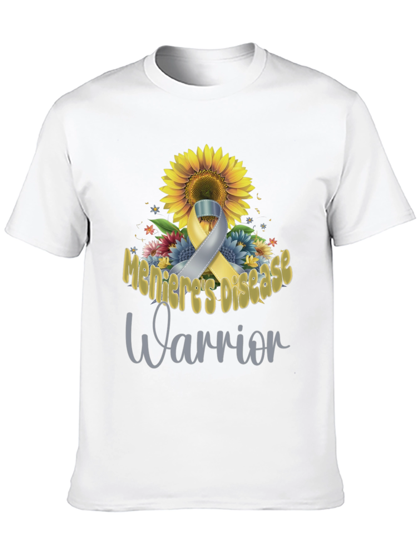 Menieres Disease Warrior Sunflower Ribbon T-Shirt