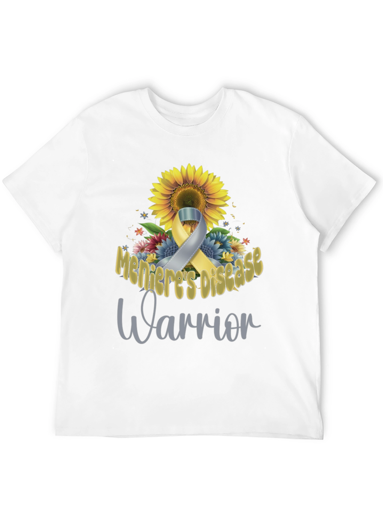 Menieres Disease Warrior Sunflower Ribbon T-Shirt