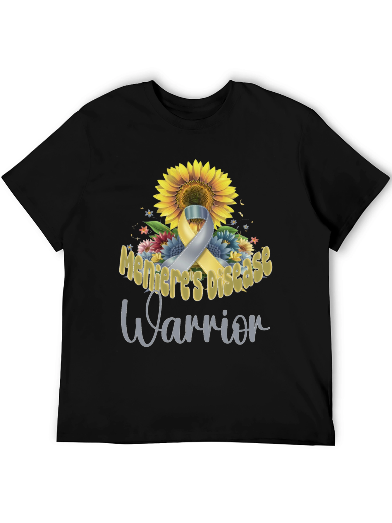 Menieres Disease Warrior Sunflower Ribbon T-Shirt