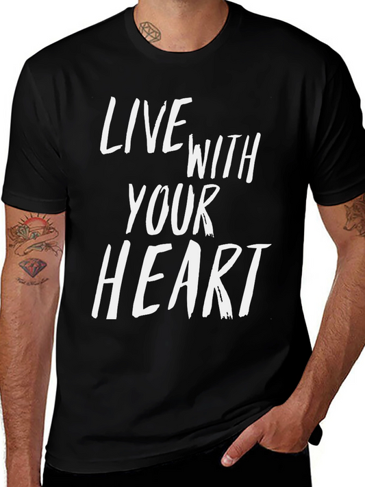 Live With Your Heart Graphic Tee - Black