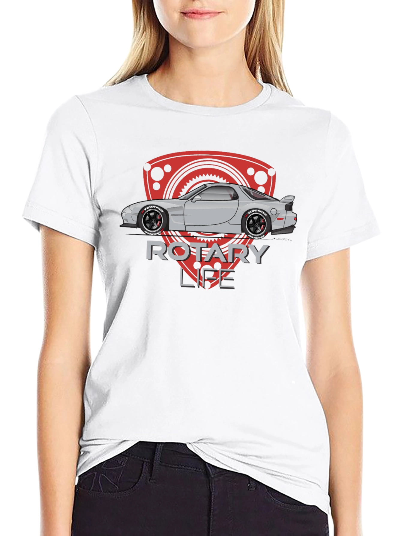 Rotary Life Car Graphic T-Shirt - Black