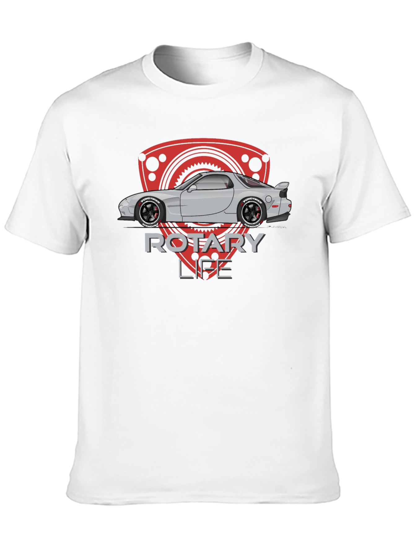 Rotary Life Car Graphic T-Shirt - Black