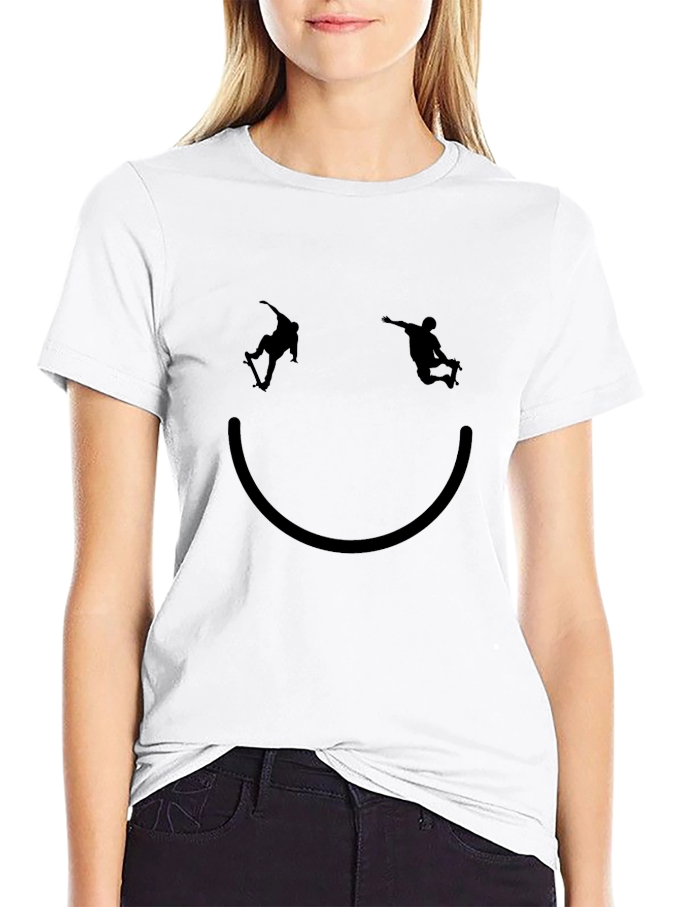Skate Smile Tee - Black Graphic T-Shirt