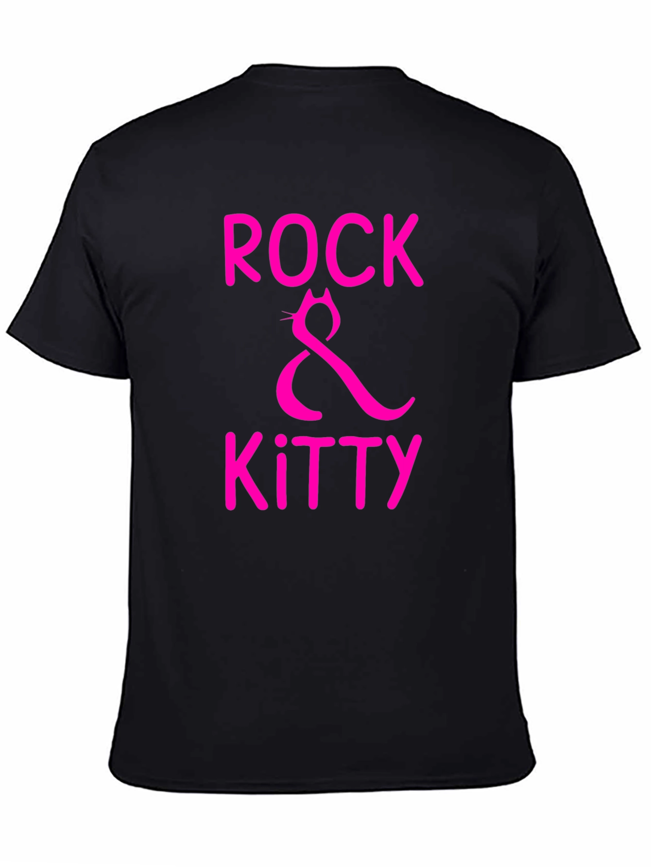 Rock & Kitty Graphic Tee - Black Cotton T-Shirt
