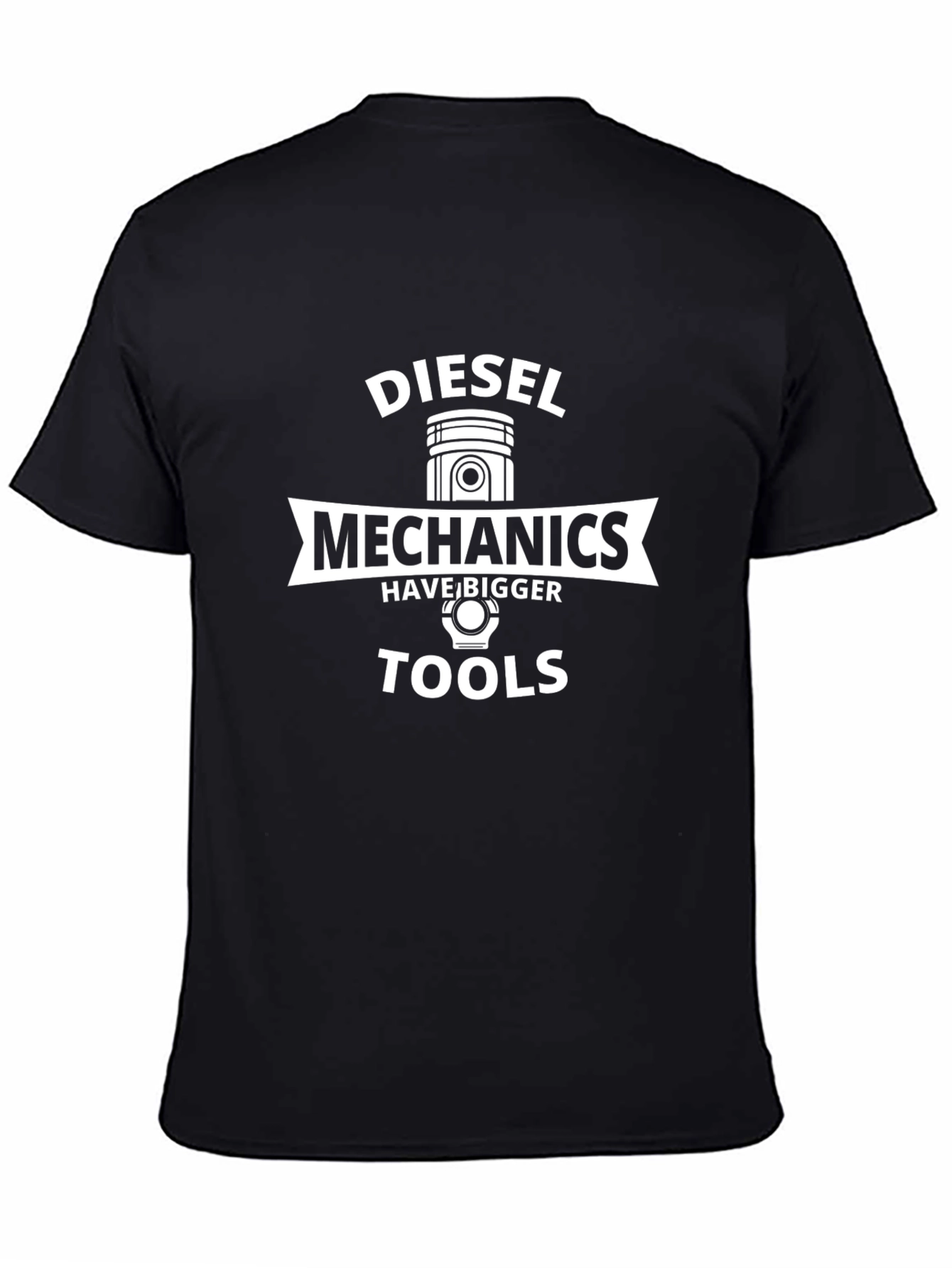 Diesel Mechanics Bigger Tools Black Graphic T-Shirt
