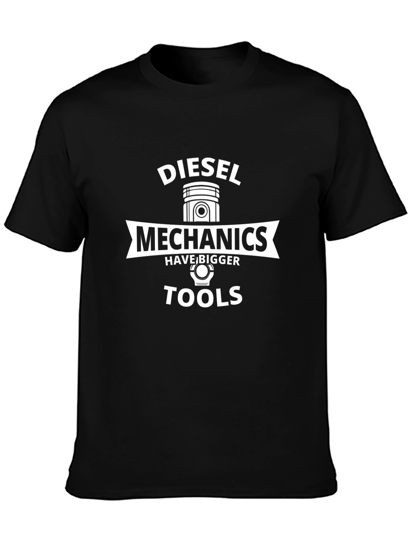Diesel Mechanics Bigger Tools Black Graphic T-Shirt