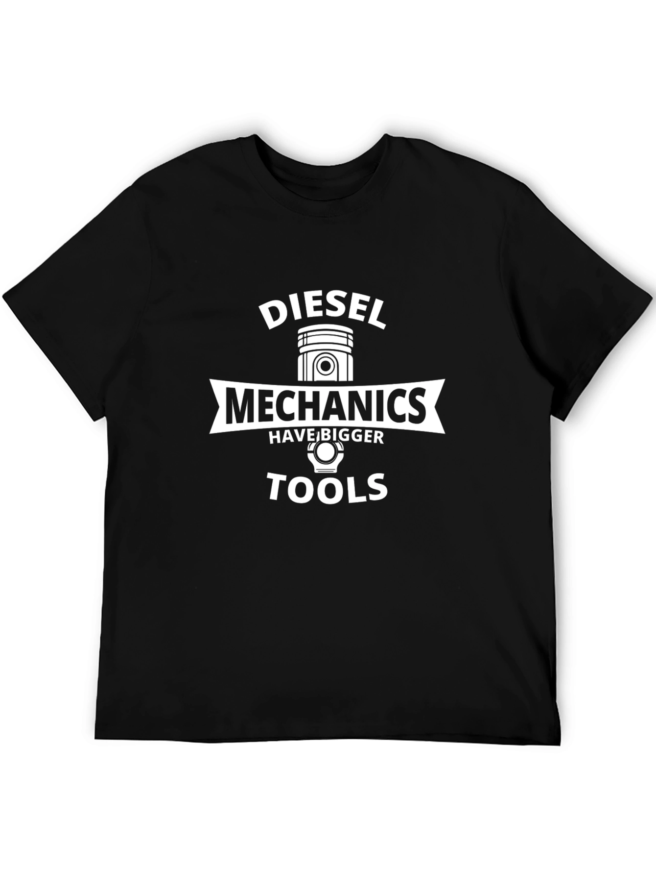 Diesel Mechanics Bigger Tools Black Graphic T-Shirt