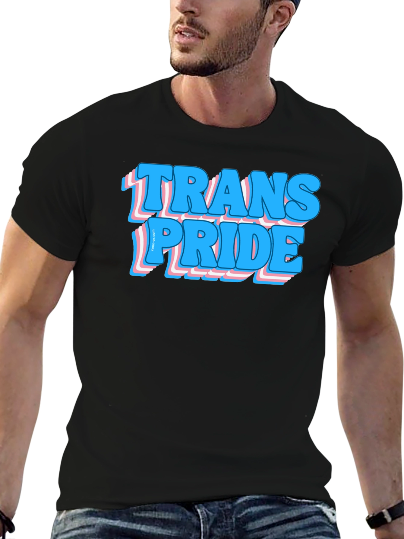 Trans Pride Graphic Tee - Black Cotton Comfort
