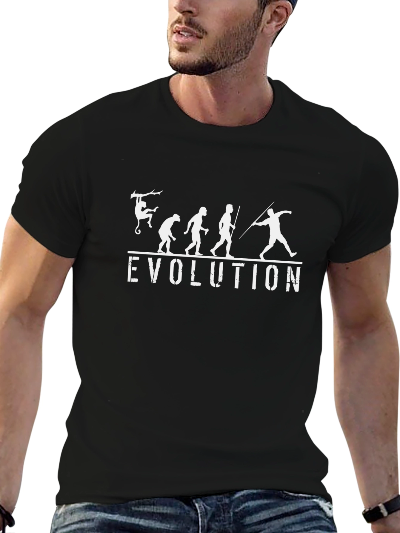 Evolution Graphic Print Black T-Shirt
