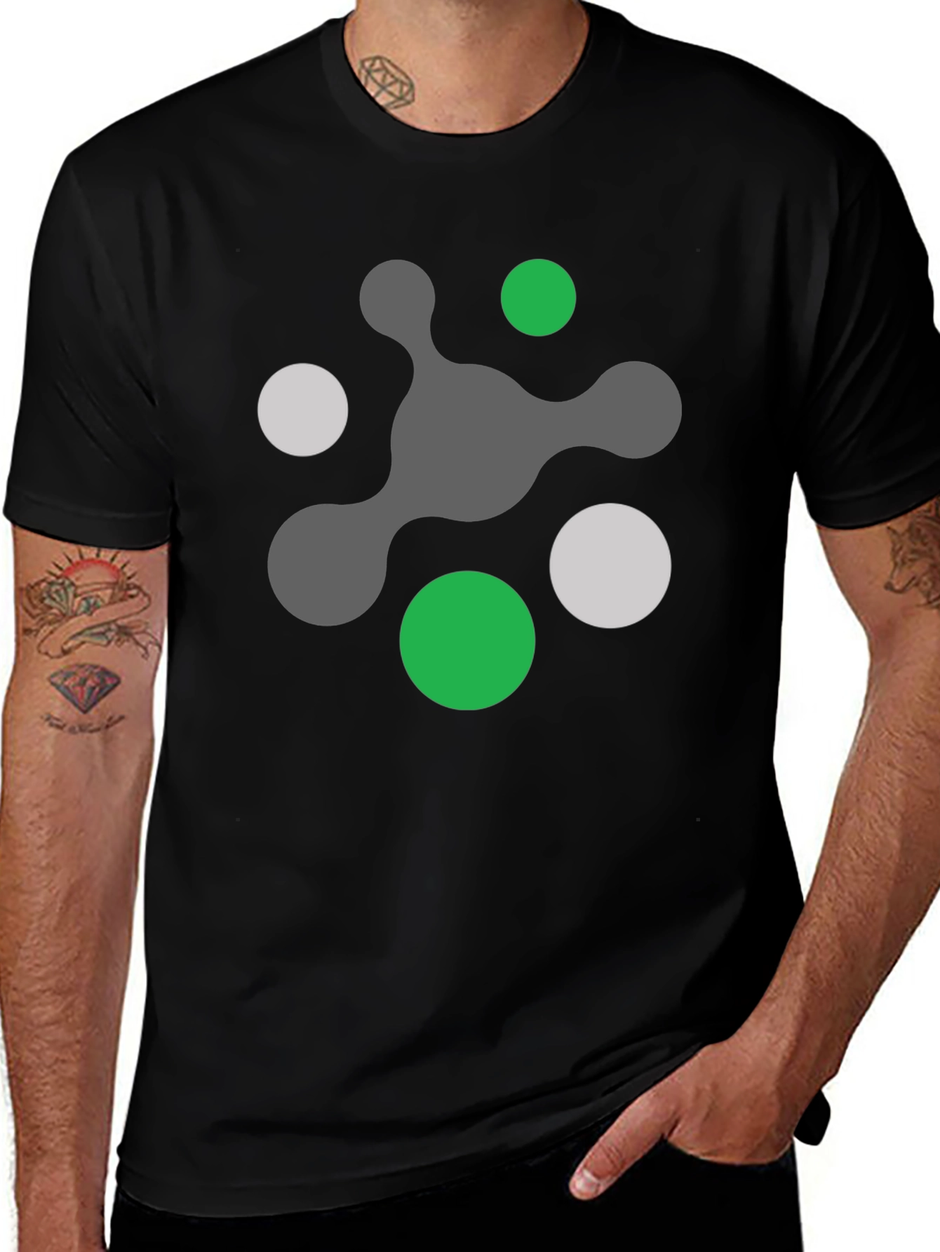 Abstract Graphic Print Black T-Shirt