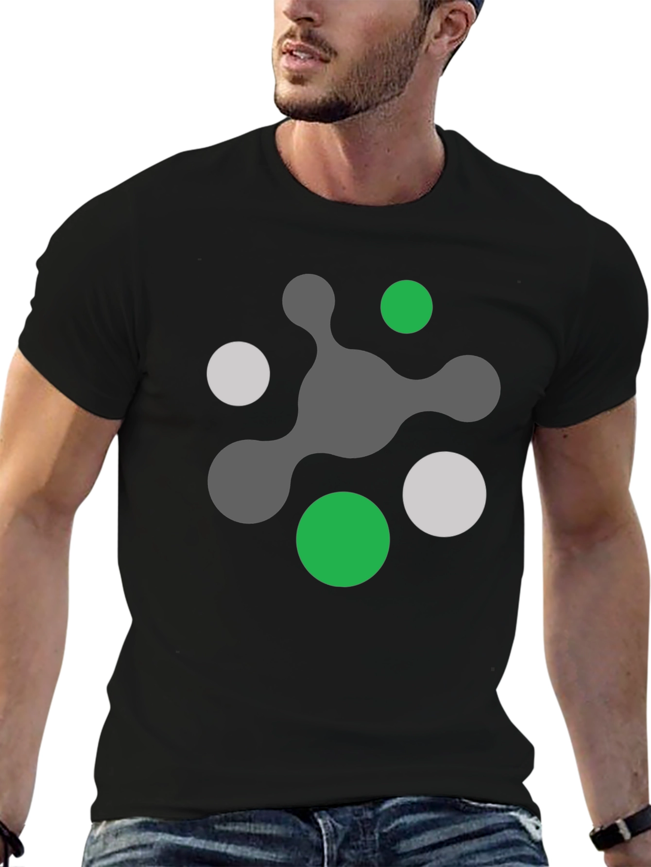 Abstract Graphic Print Black T-Shirt