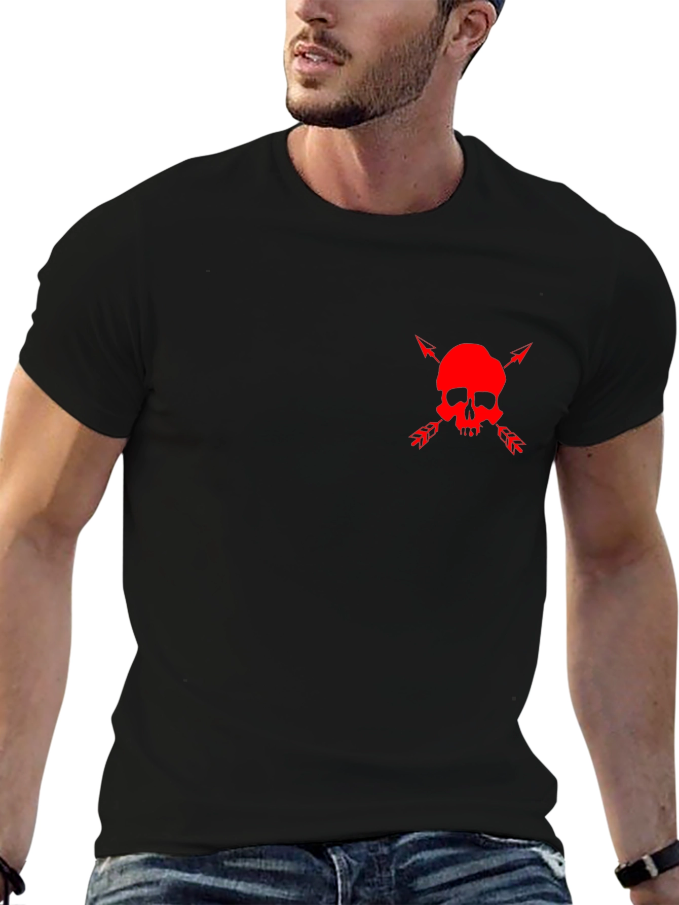 Skull & Arrows Graphic Tee - Mens Black T-Shirt