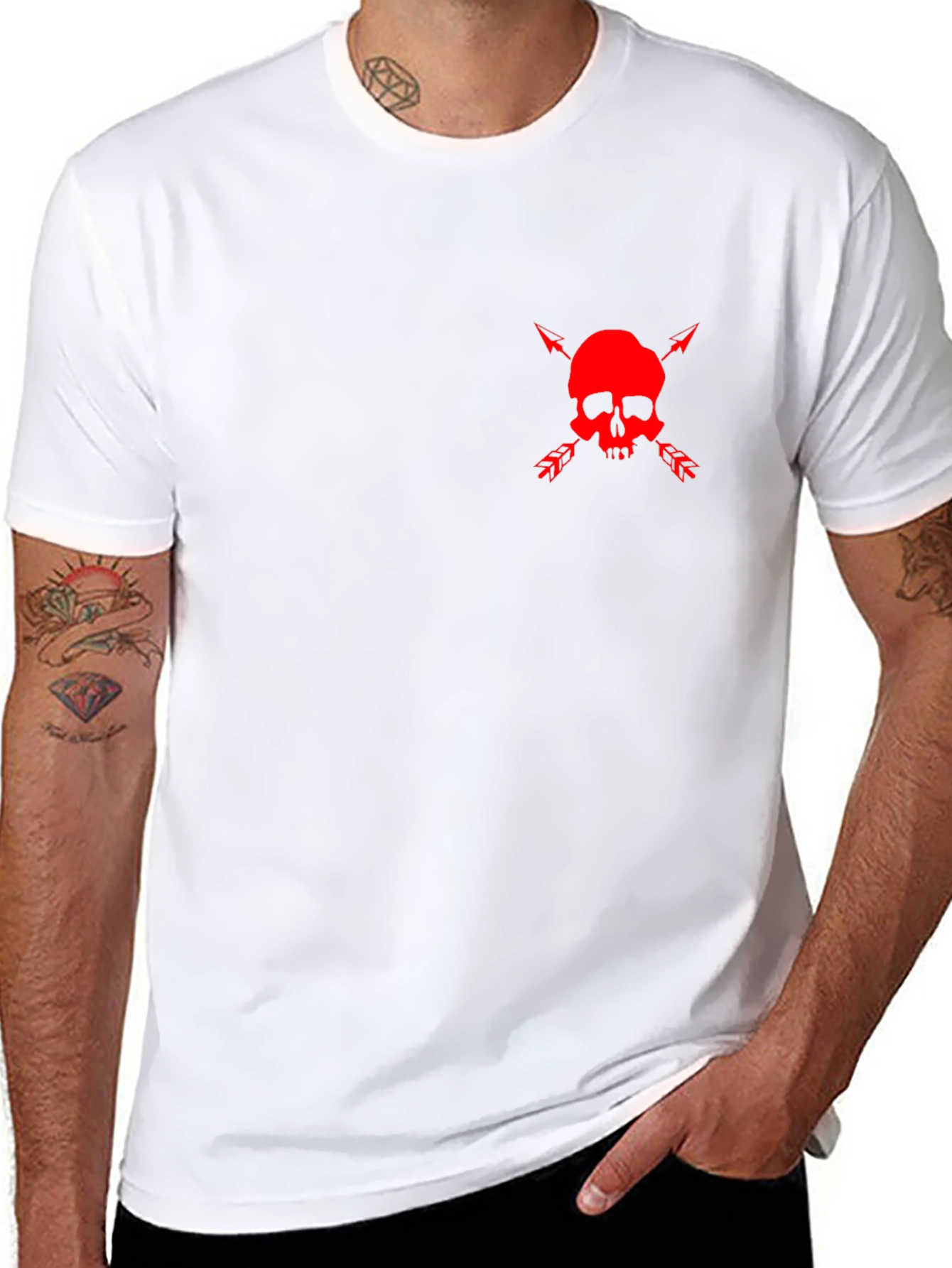 Skull & Arrows Graphic Tee - Mens Black T-Shirt