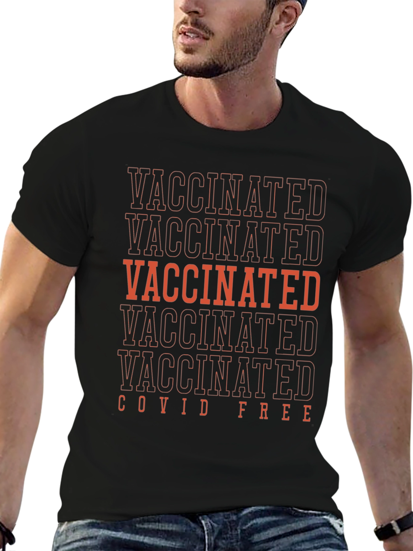Vaccinated Covid Free Graphic T-Shirt