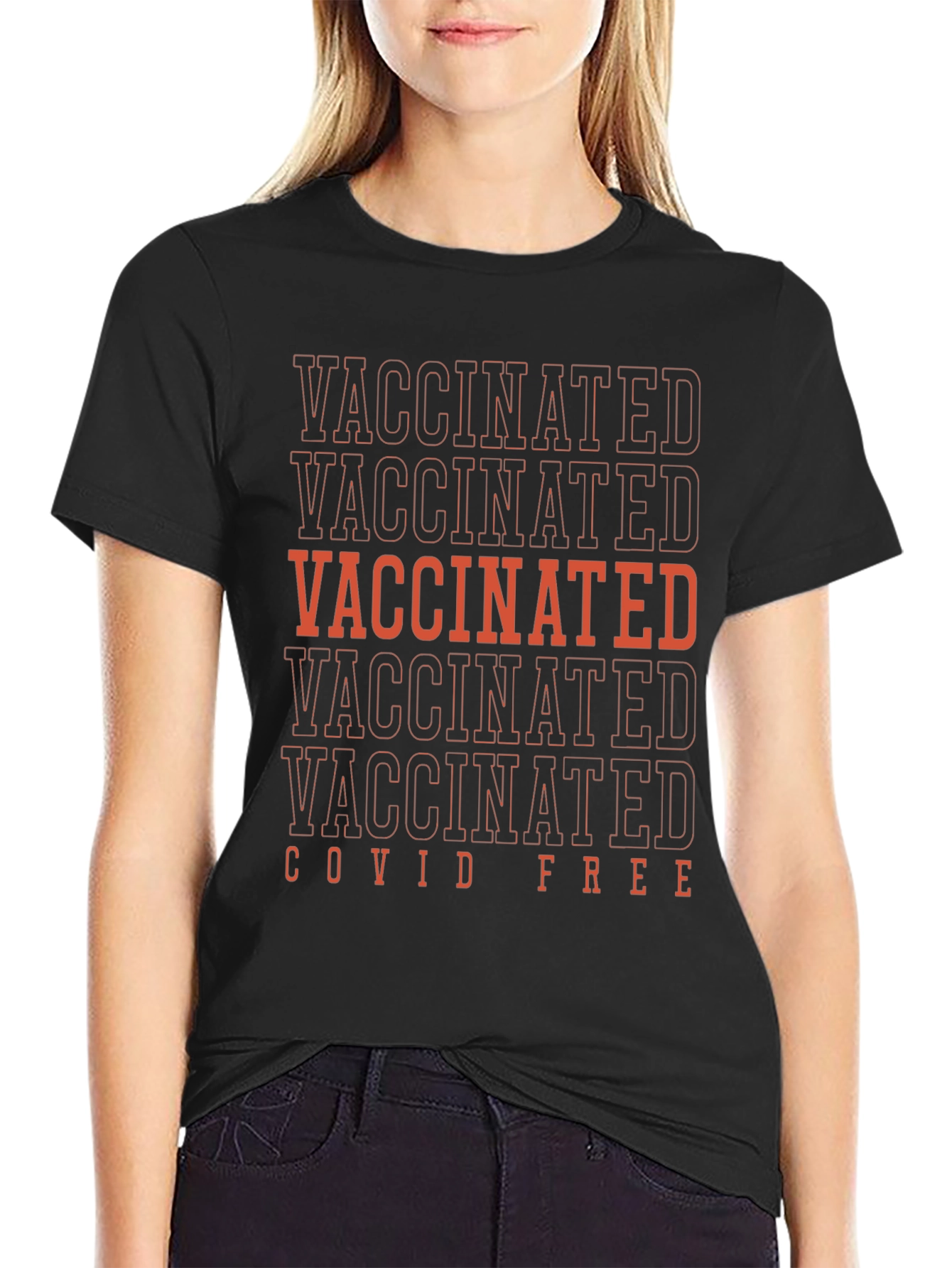 Vaccinated Covid Free Graphic T-Shirt