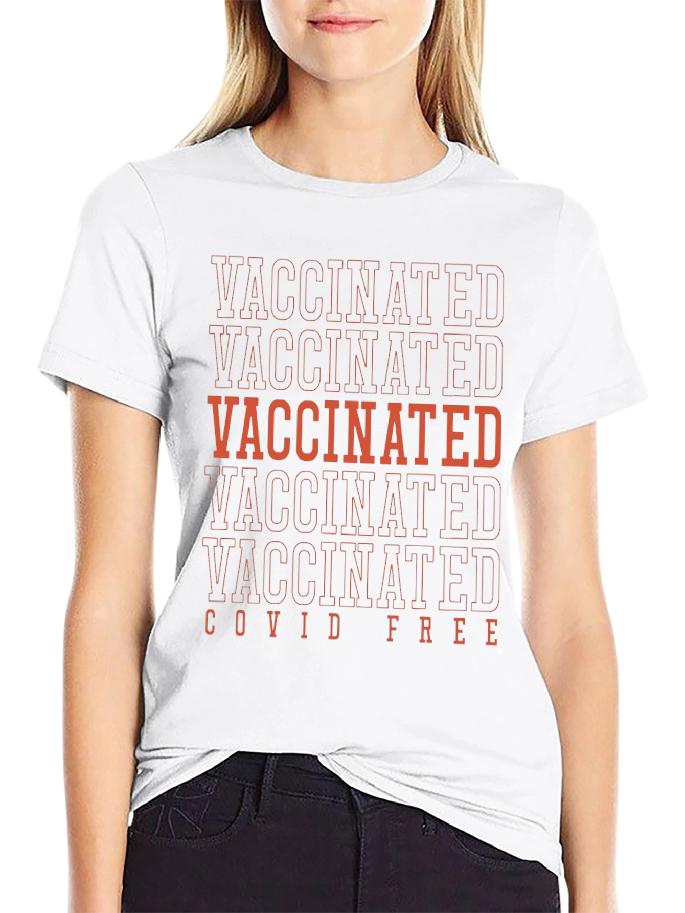 Vaccinated Covid Free Graphic T-Shirt