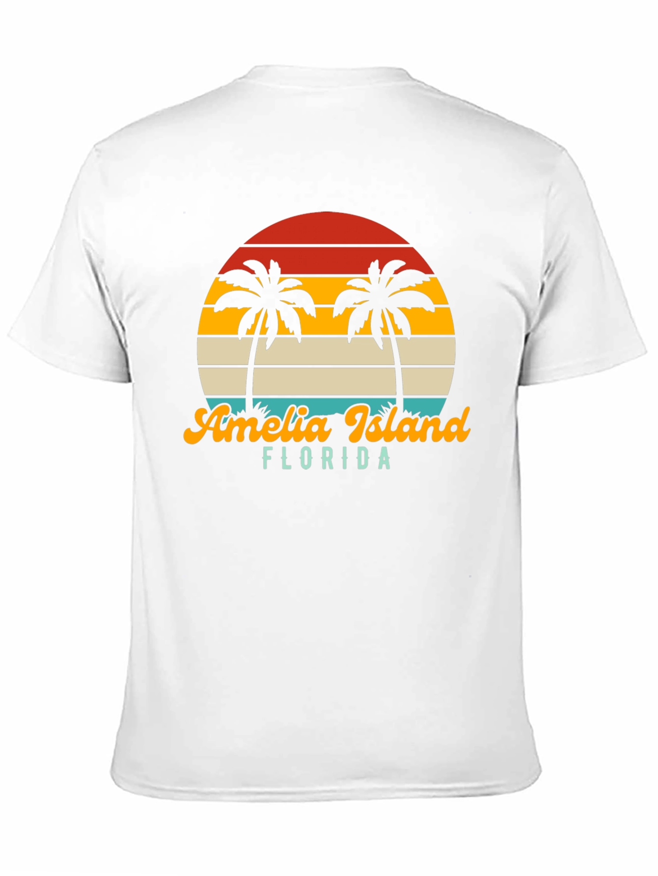 Amelia Island Florida Palm Tree Retro T-Shirt