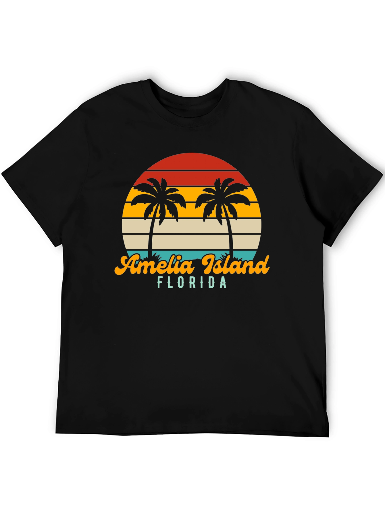 Amelia Island Florida Palm Tree Retro T-Shirt