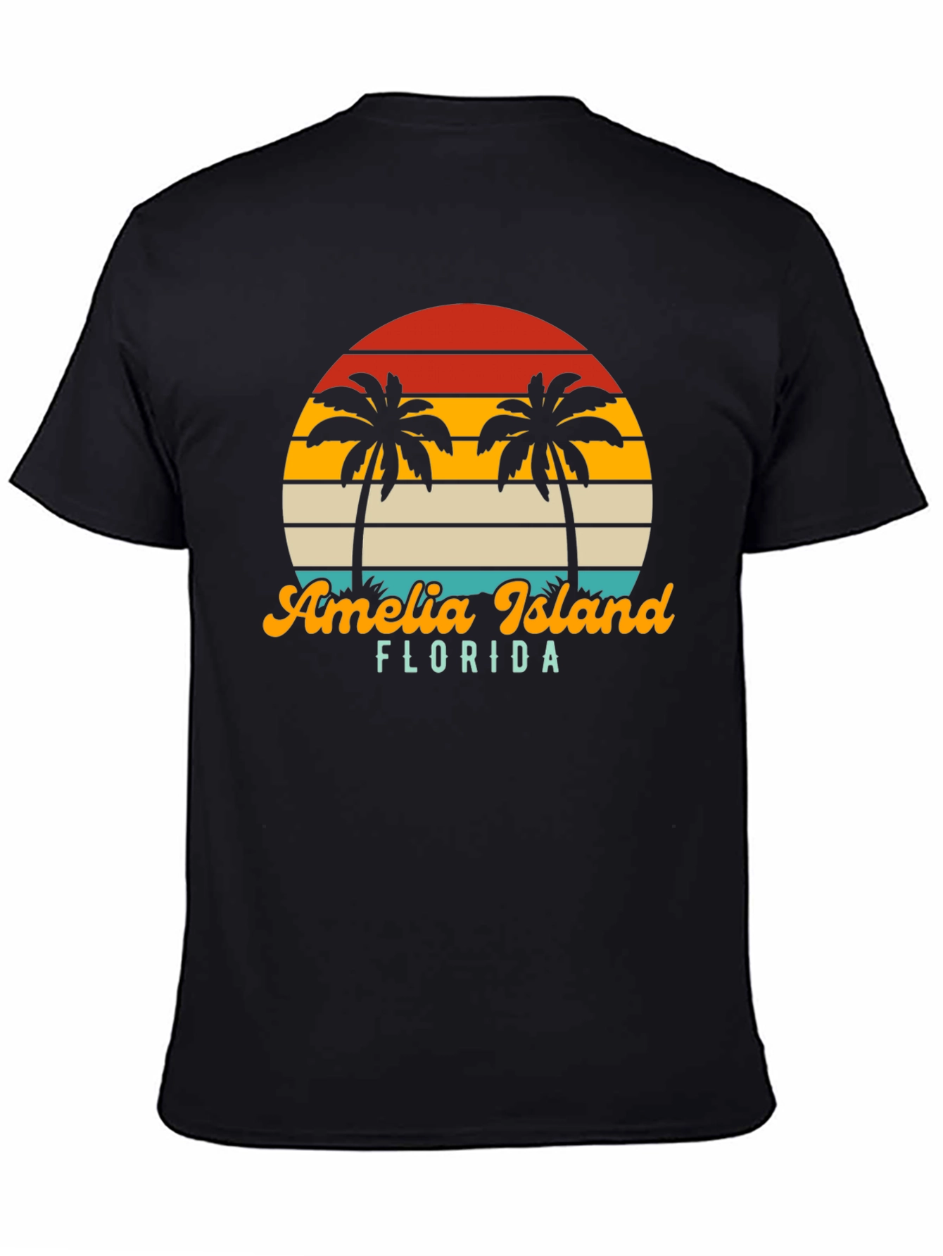Amelia Island Florida Palm Tree Retro T-Shirt