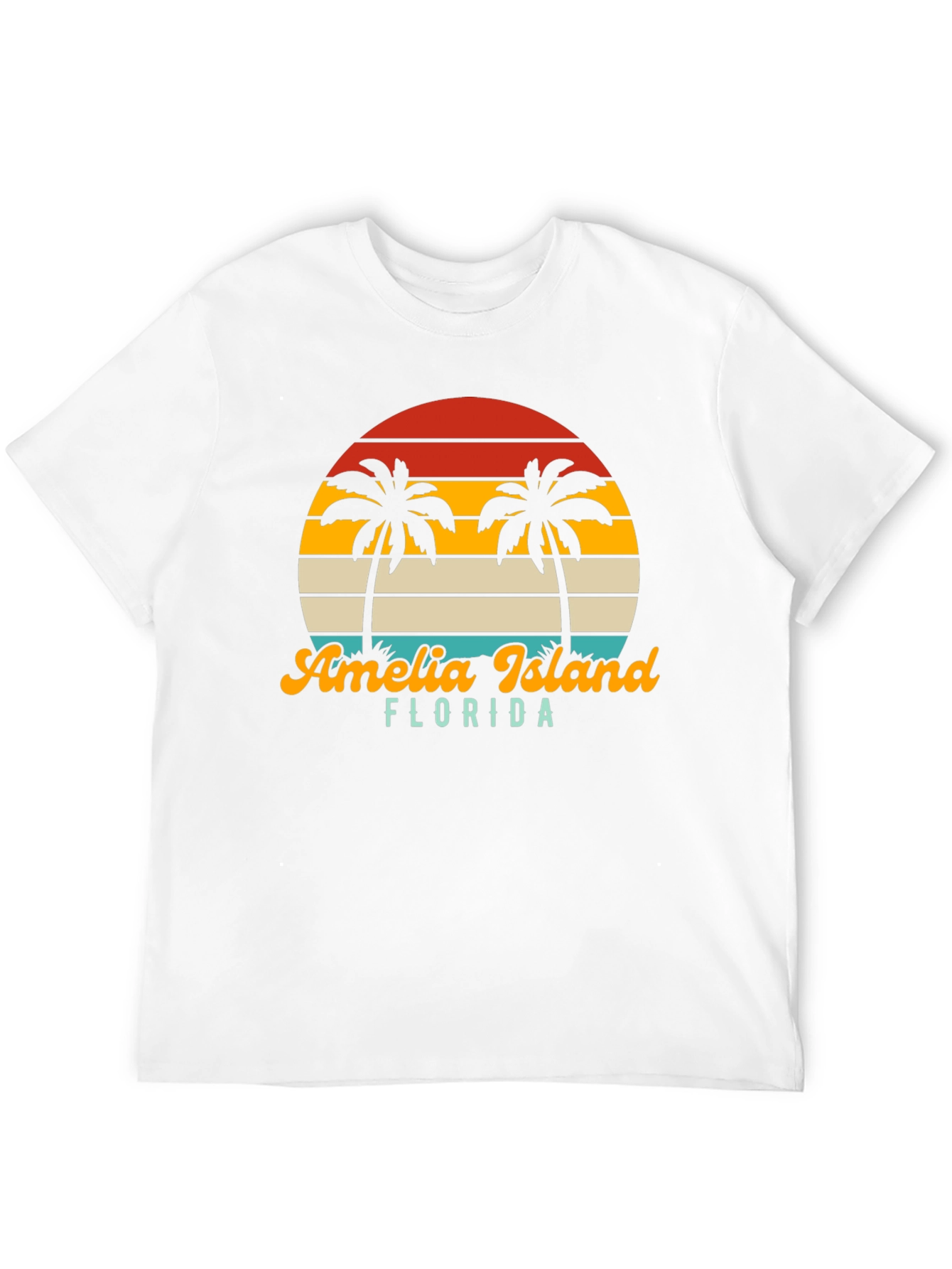 Amelia Island Florida Palm Tree Retro T-Shirt