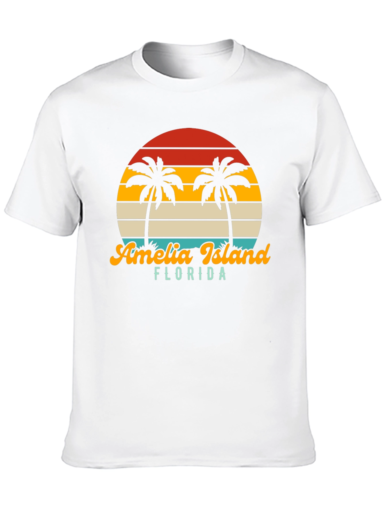 Amelia Island Florida Palm Tree Retro T-Shirt