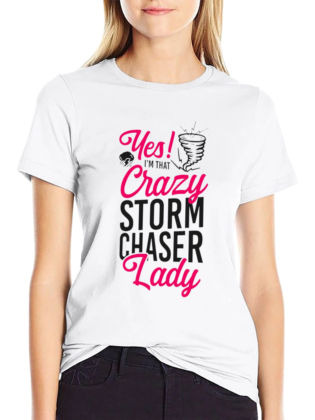 Crazy Storm Chaser Lady Graphic Tee