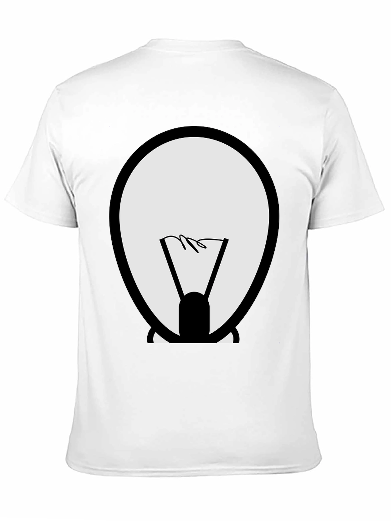 Cartoon Light Bulb Graphic Tee - Black Cotton Shirt
