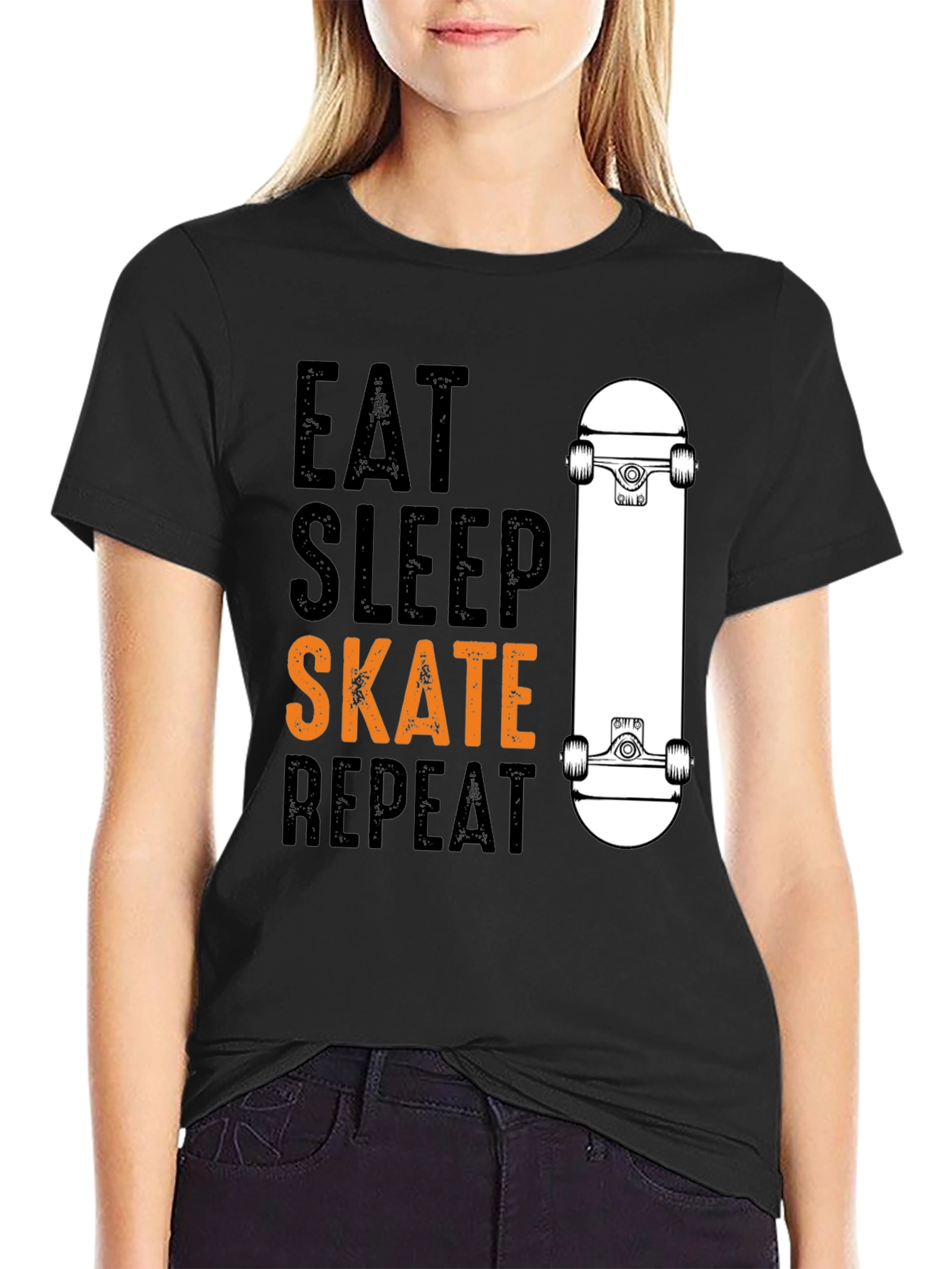 Eat Sleep Skate Repeat T-Shirt - Skateboarder Tee