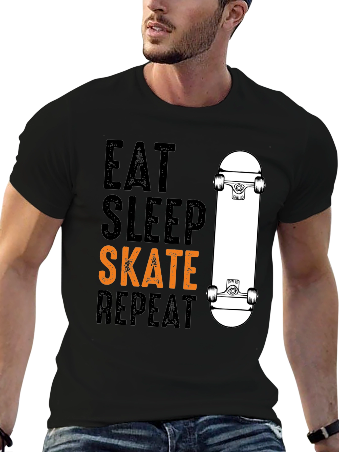 Eat Sleep Skate Repeat T-Shirt - Skateboarder Tee