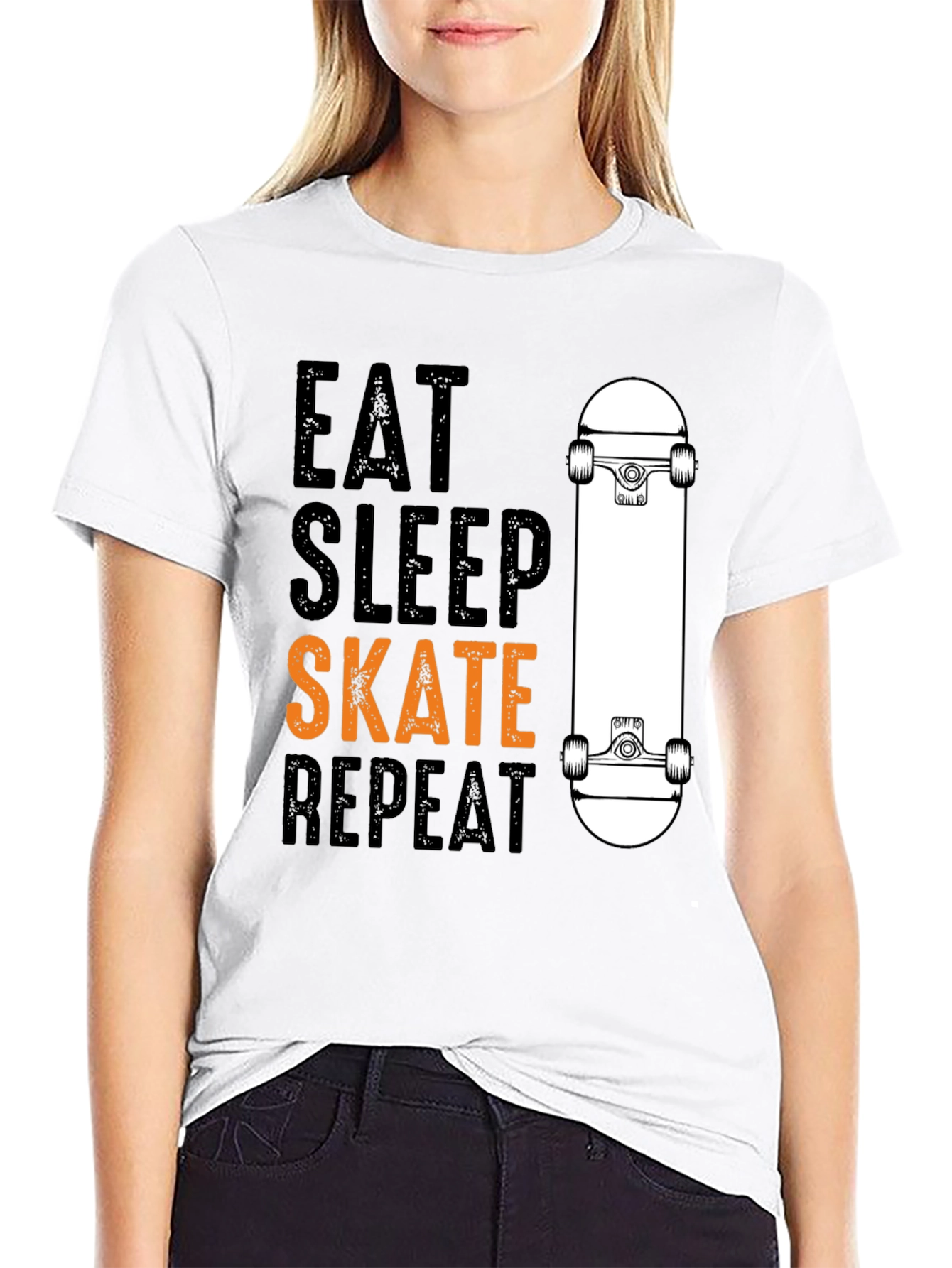 Eat Sleep Skate Repeat T-Shirt - Skateboarder Tee