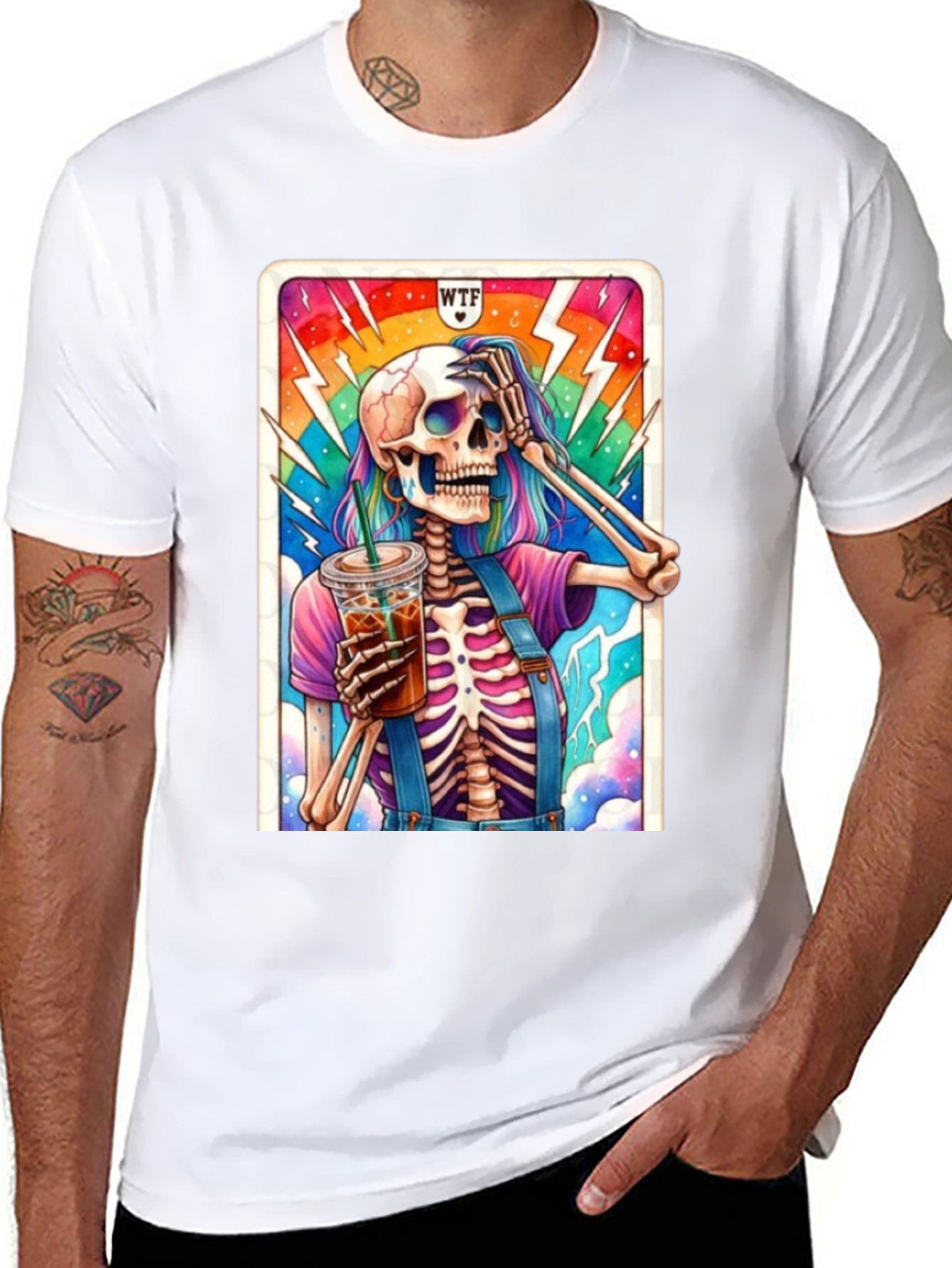WTF Skeleton Iced Coffee T-Shirt