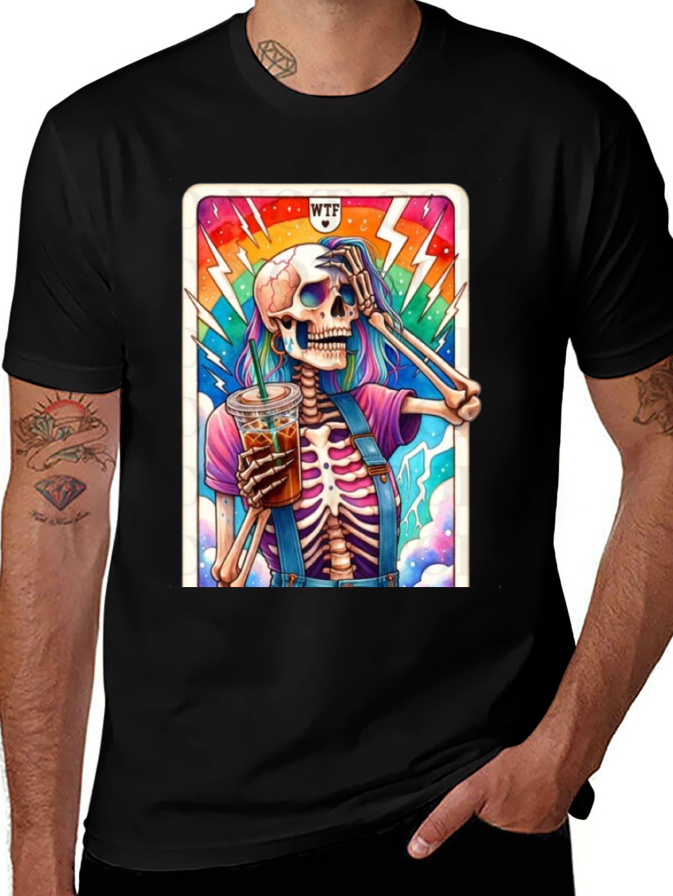 WTF Skeleton Iced Coffee T-Shirt