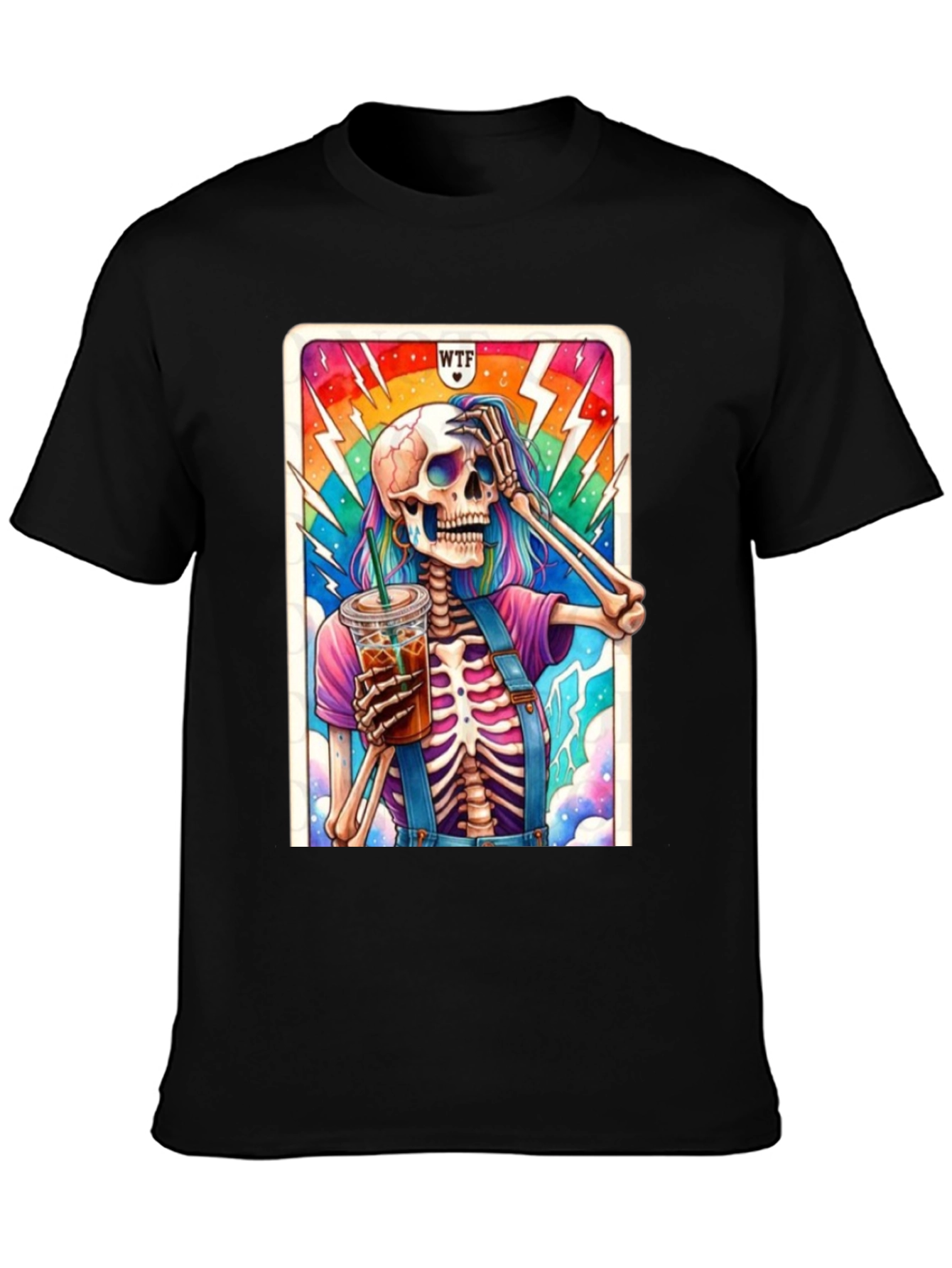 WTF Skeleton Iced Coffee T-Shirt