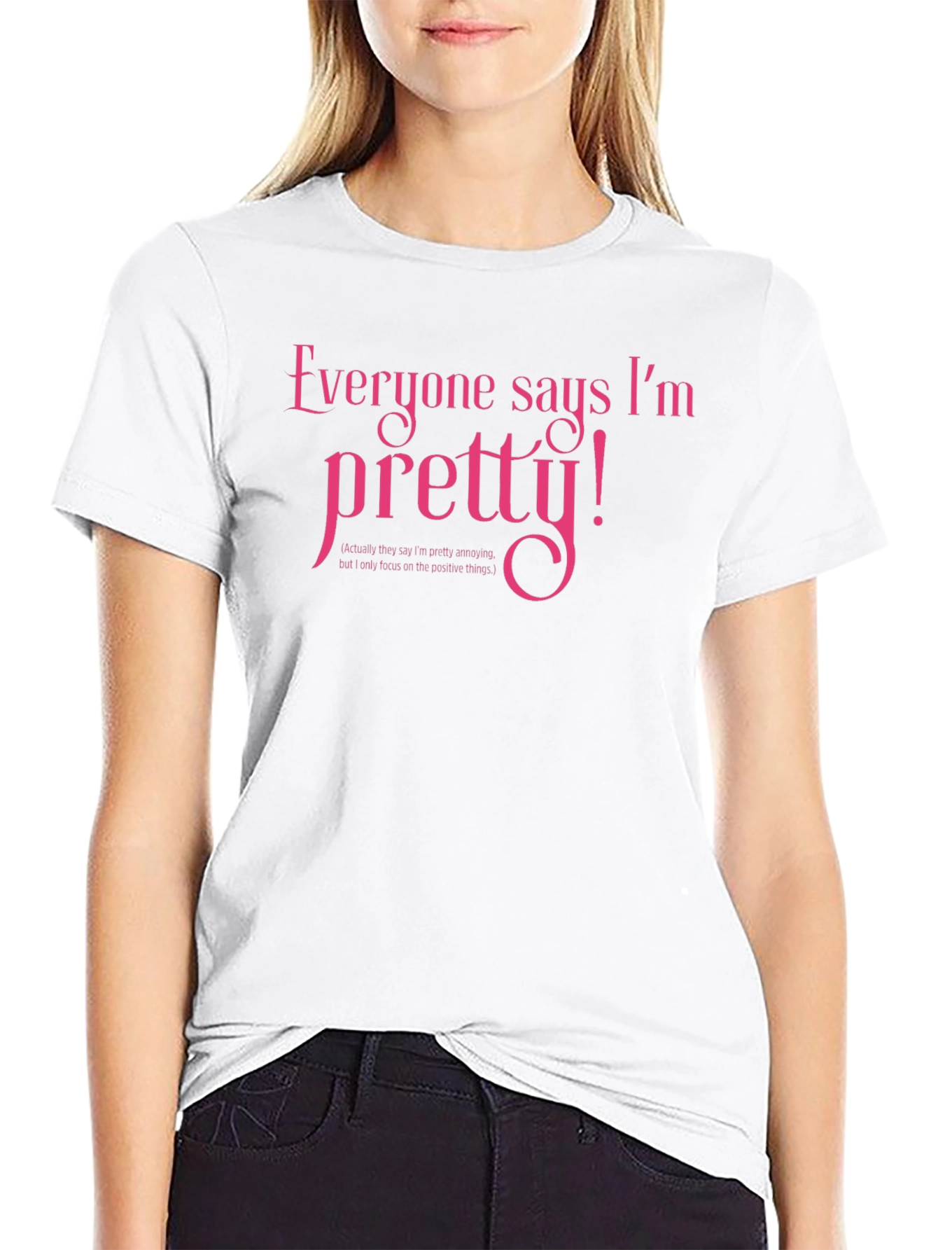 Pretty! Novelty Graphic T-Shirt - Black