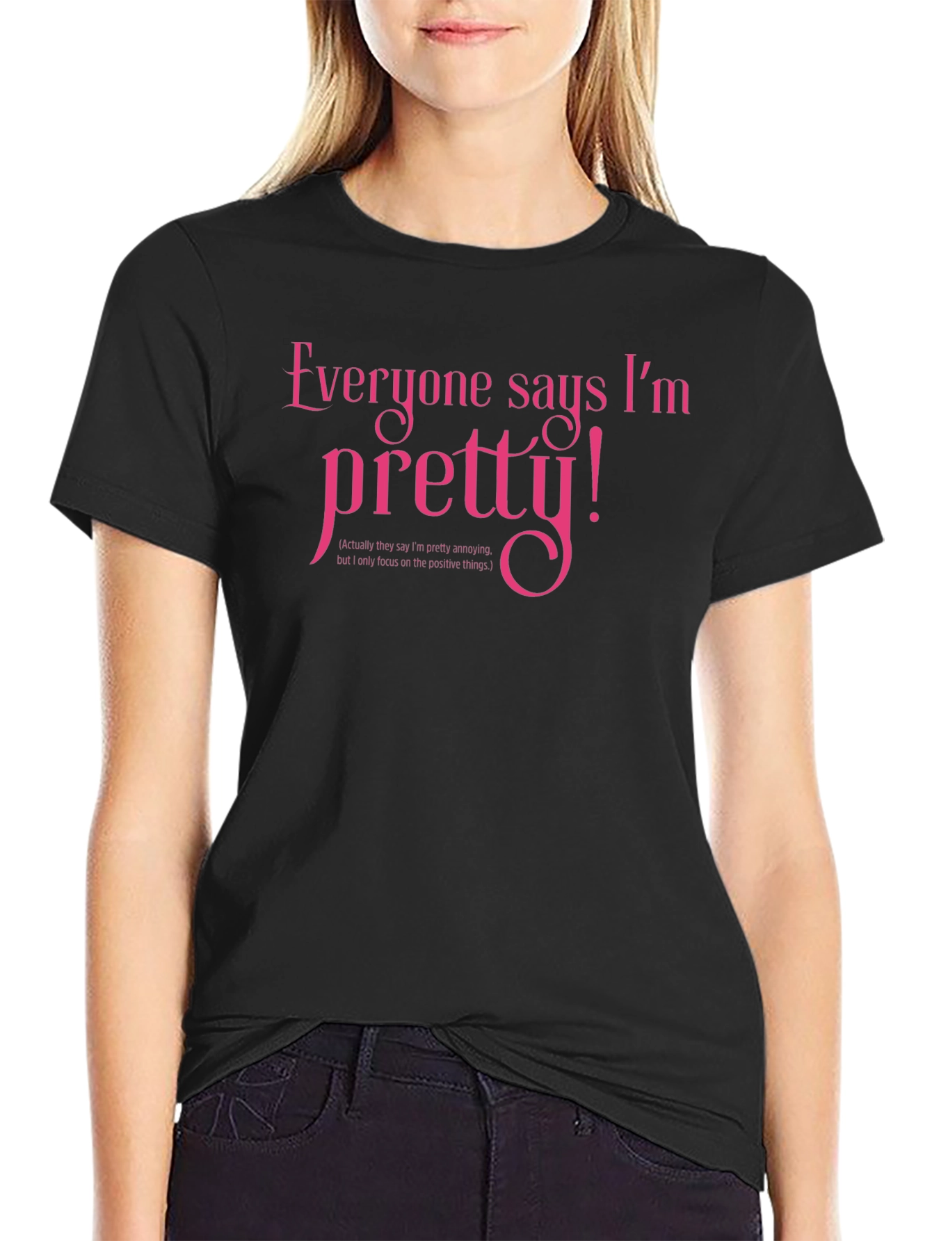 Pretty! Novelty Graphic T-Shirt - Black