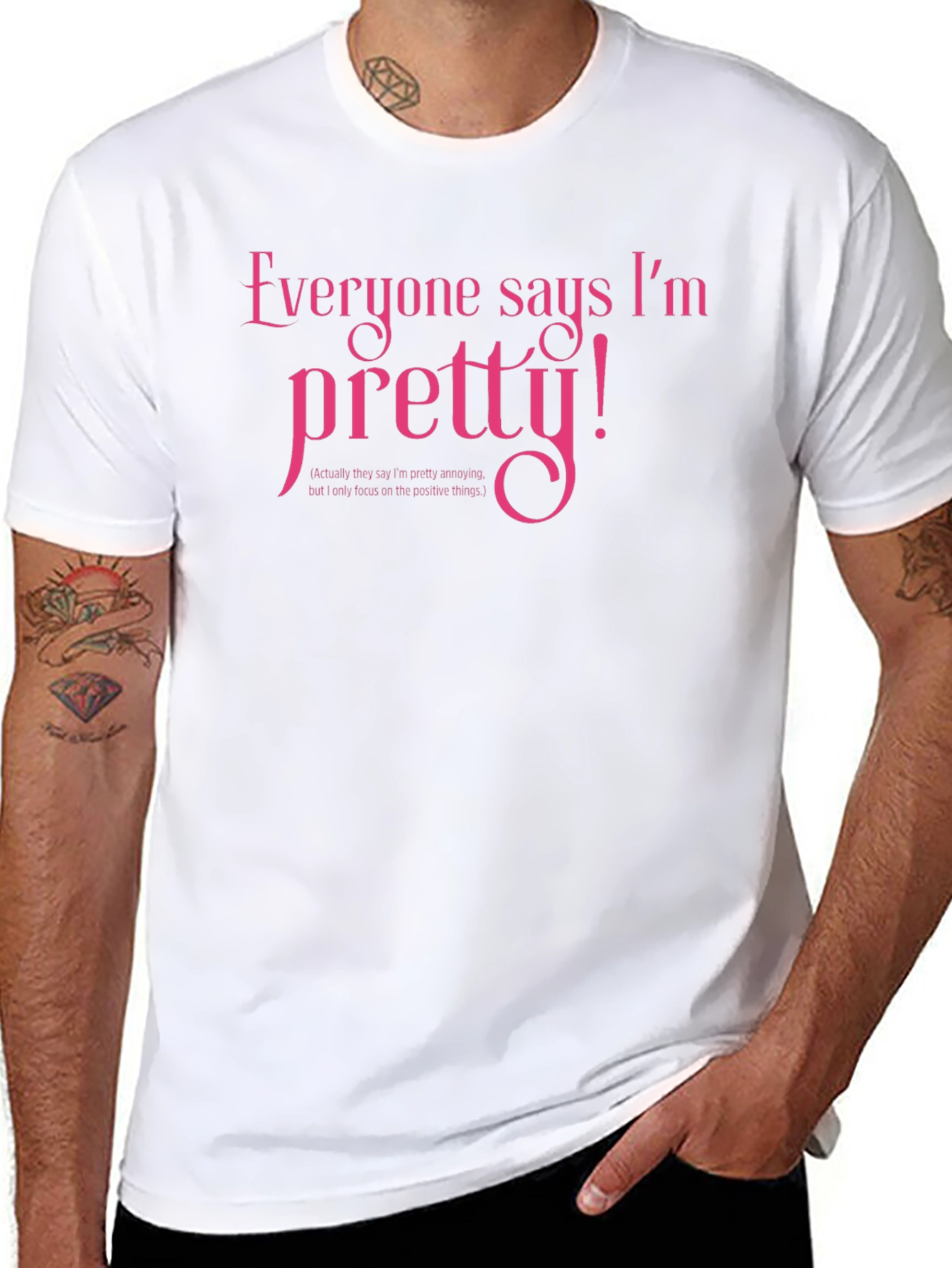 Pretty! Novelty Graphic T-Shirt - Black