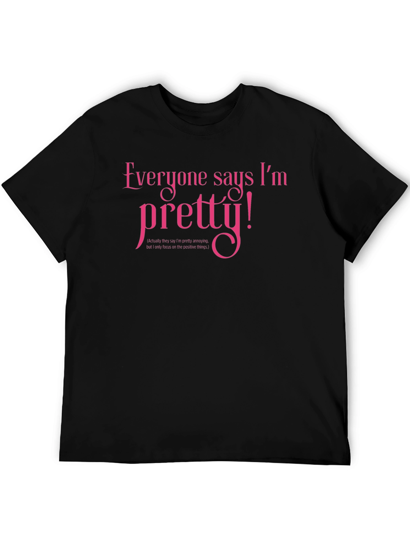 Pretty! Novelty Graphic T-Shirt - Black