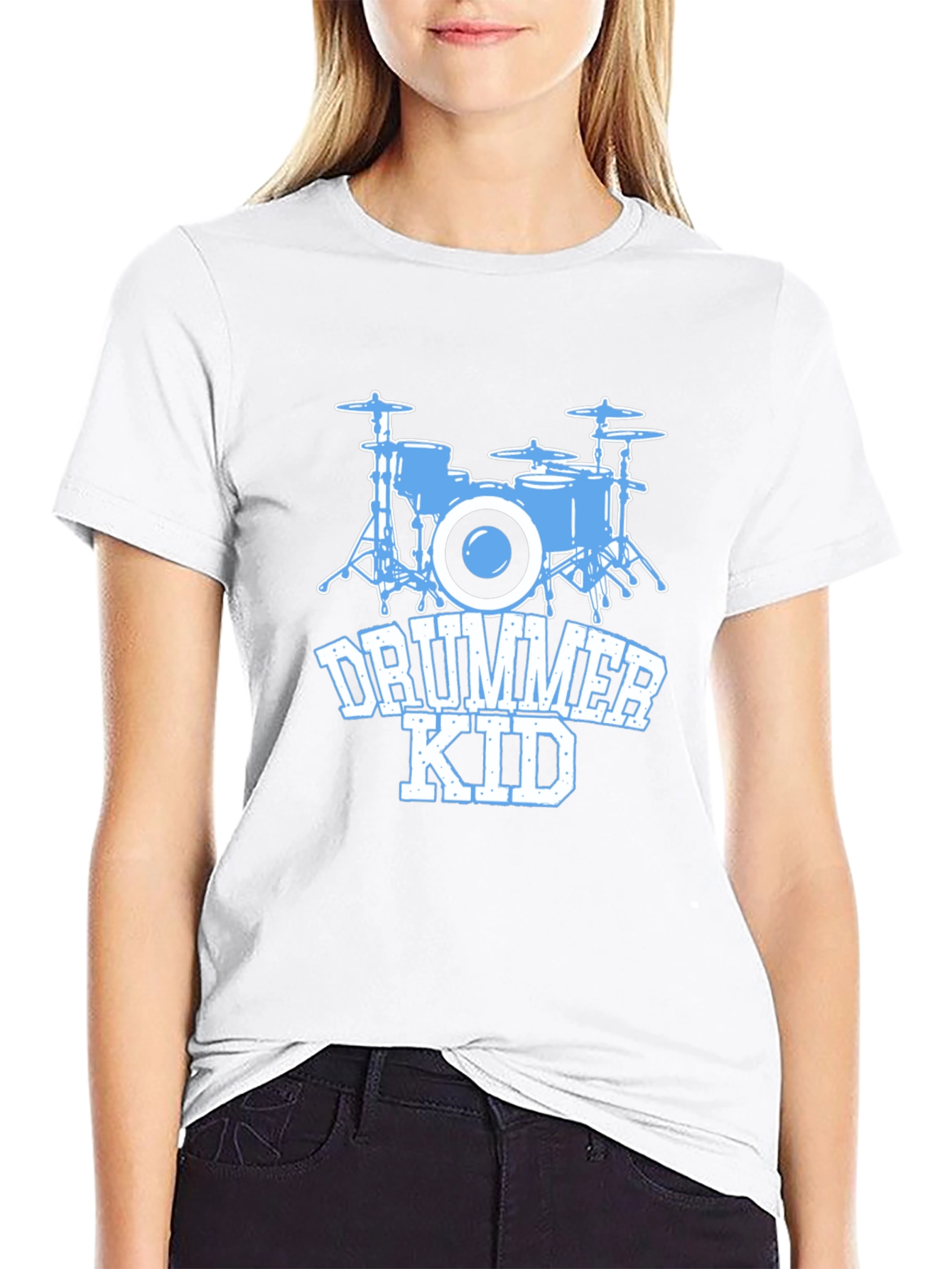 Drummer Kid T-Shirt - Black Cotton Tee
