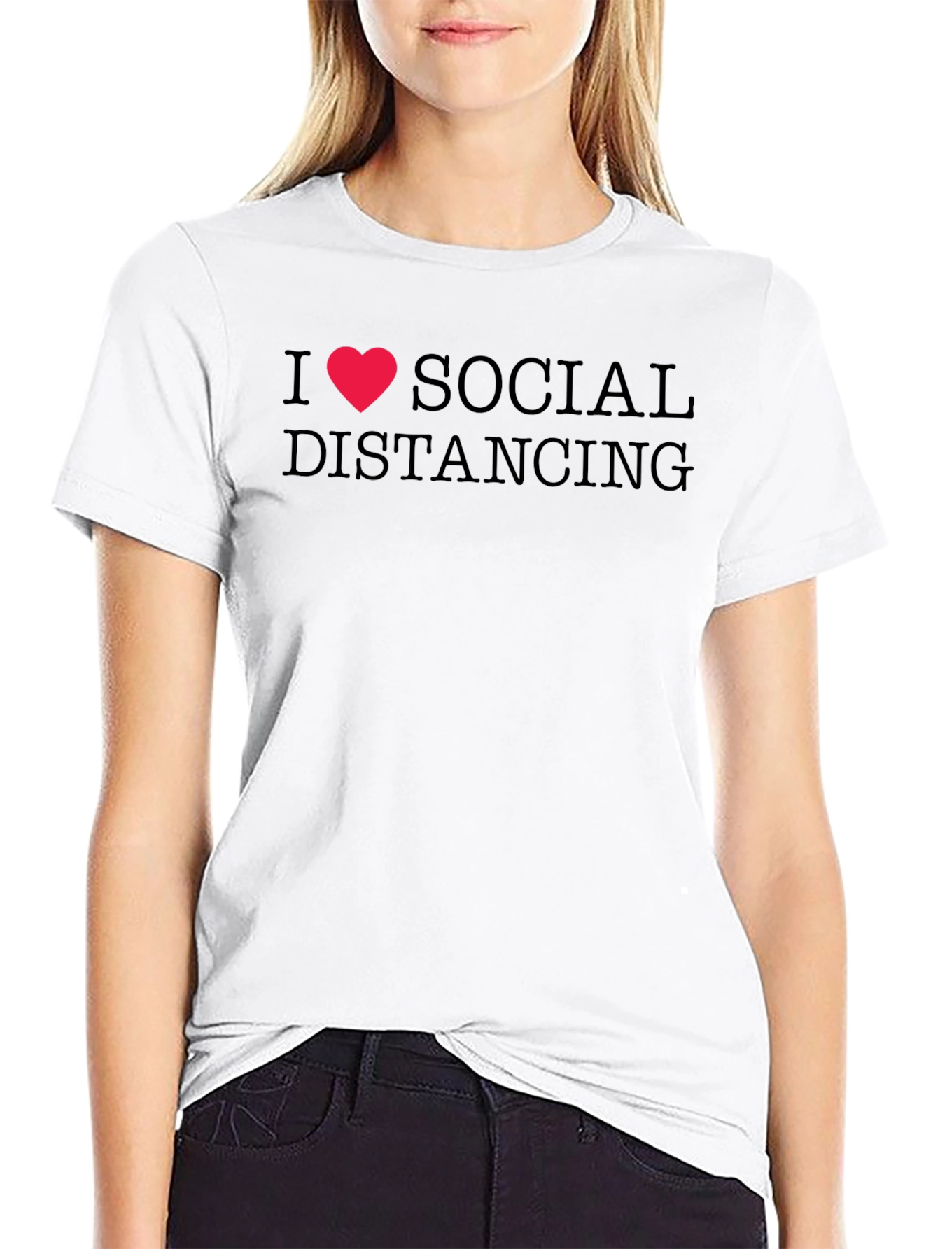 I Heart Social Distancing Black T-Shirt
