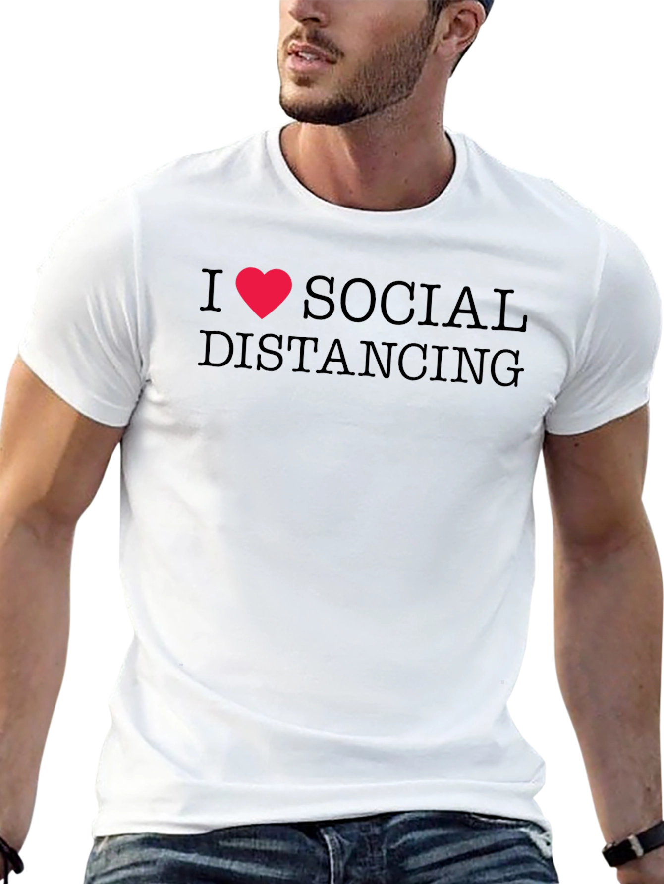I Heart Social Distancing Black T-Shirt