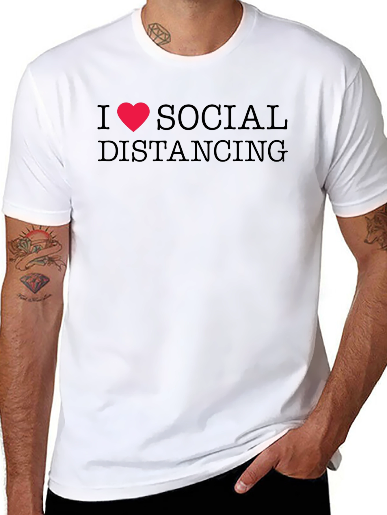 I Heart Social Distancing Black T-Shirt