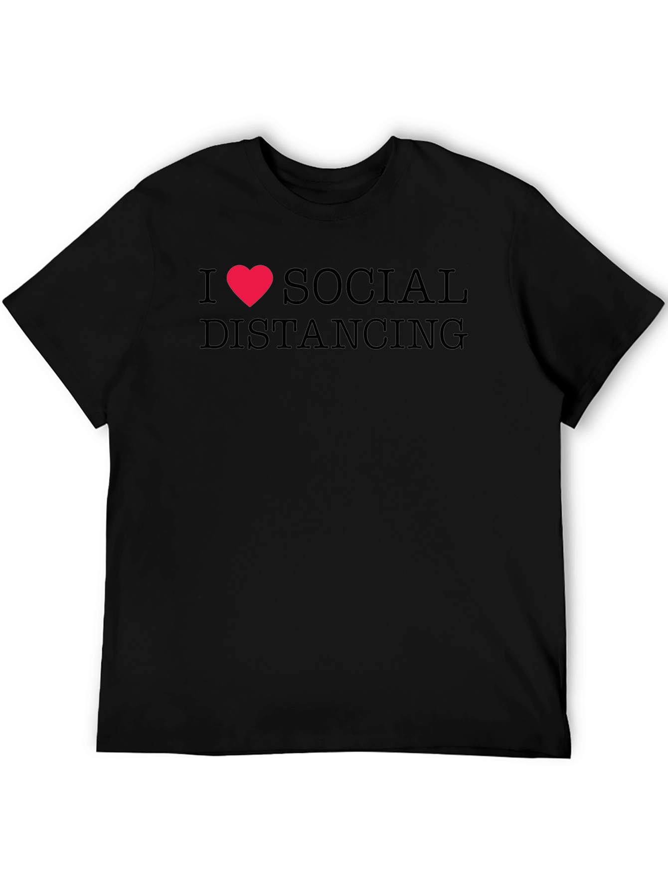 I Heart Social Distancing Black T-Shirt