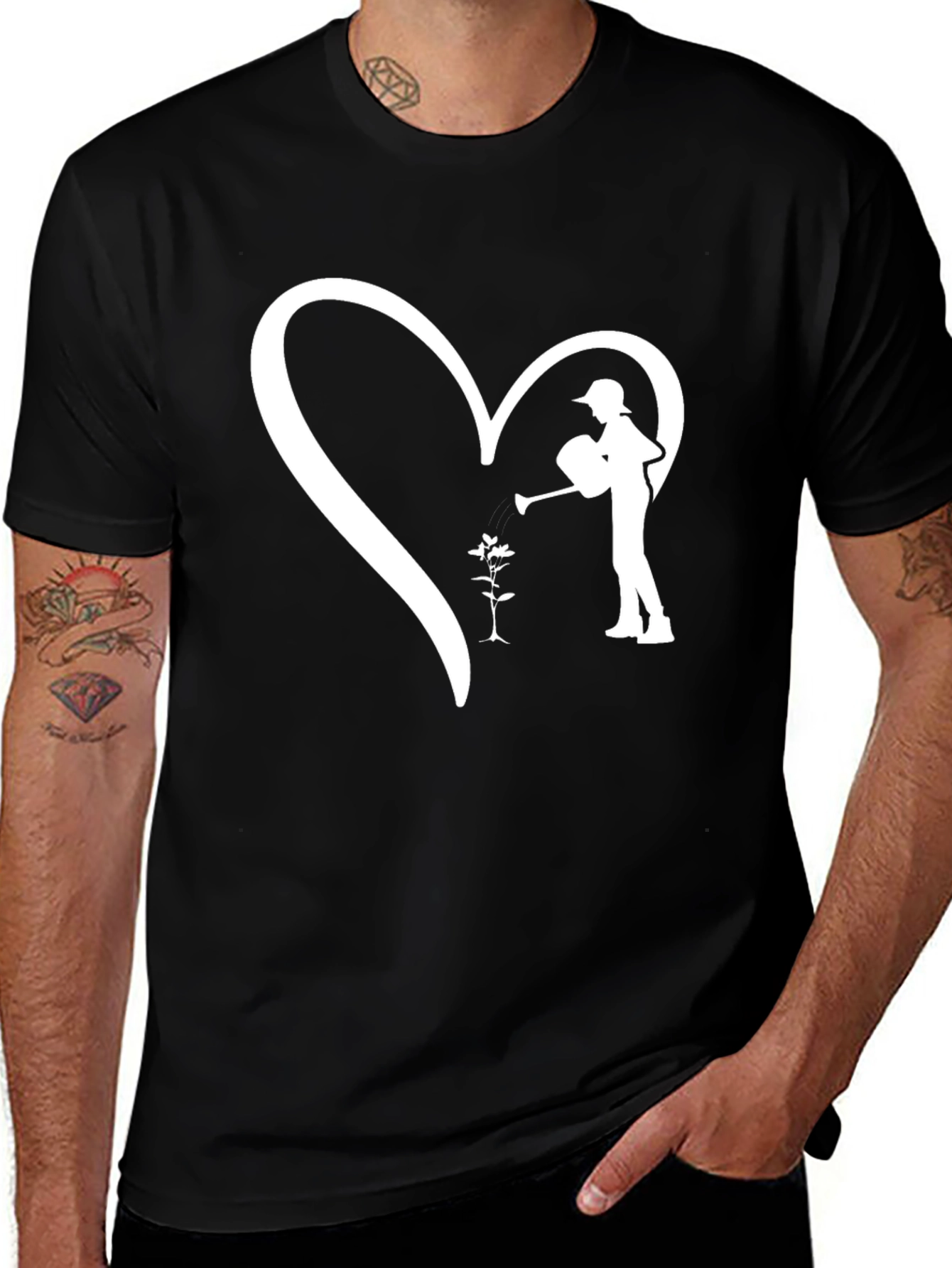 Heart Gardener Graphic Tee - Black Unisex T-Shirt