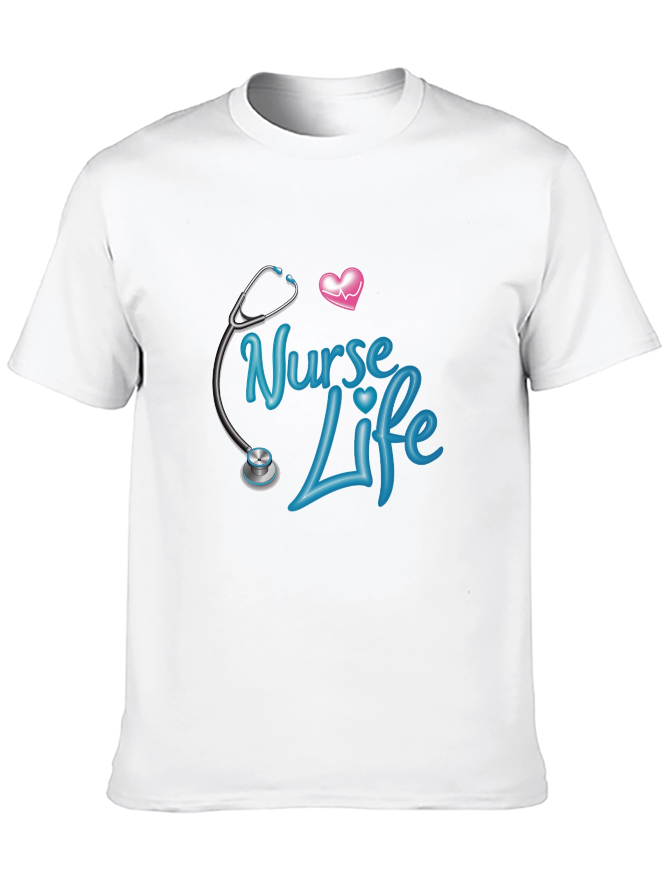 Nurse Life Graphic Tee - Black Crew Neck Shirt