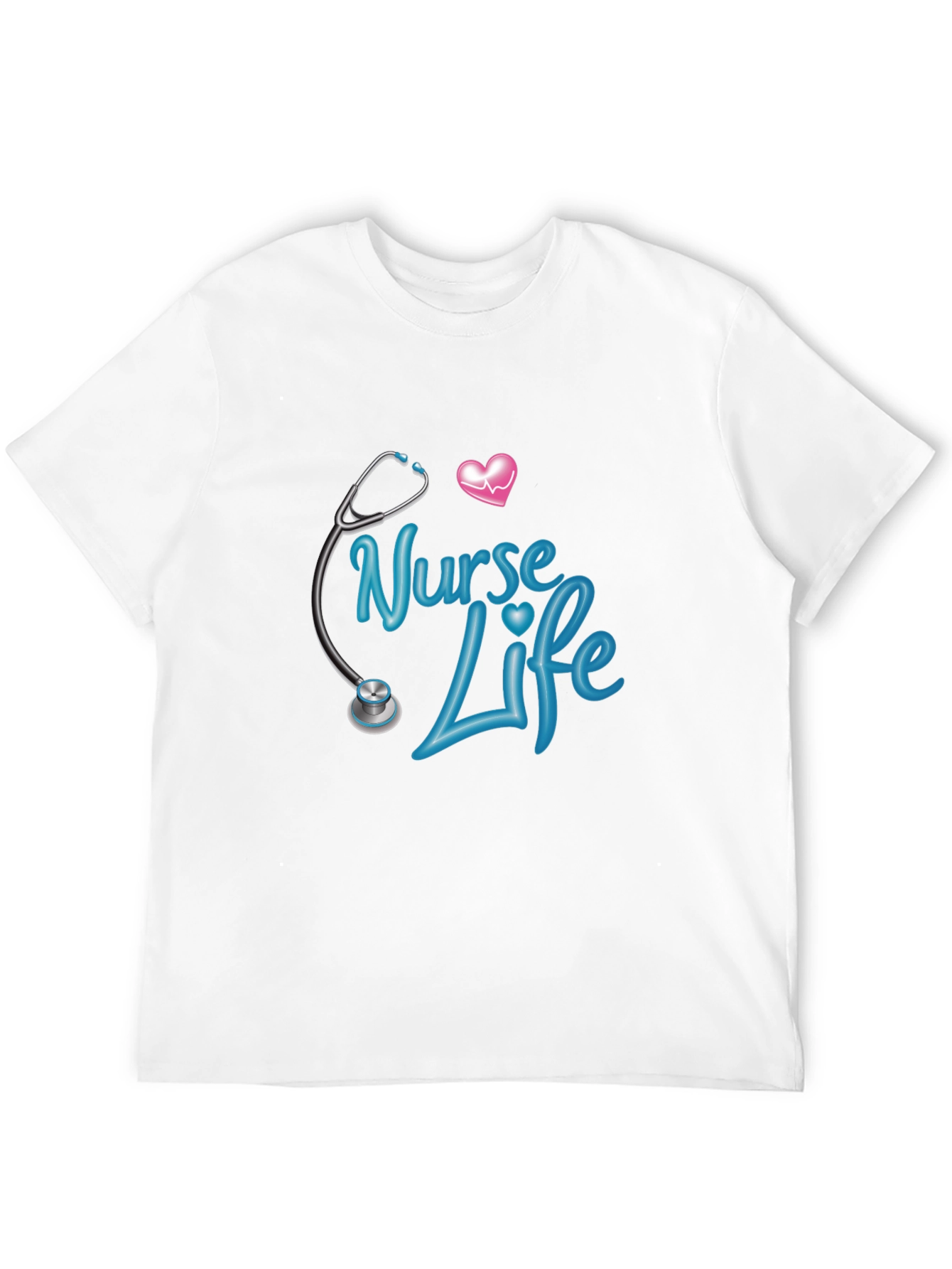 Nurse Life Graphic Tee - Black Crew Neck Shirt