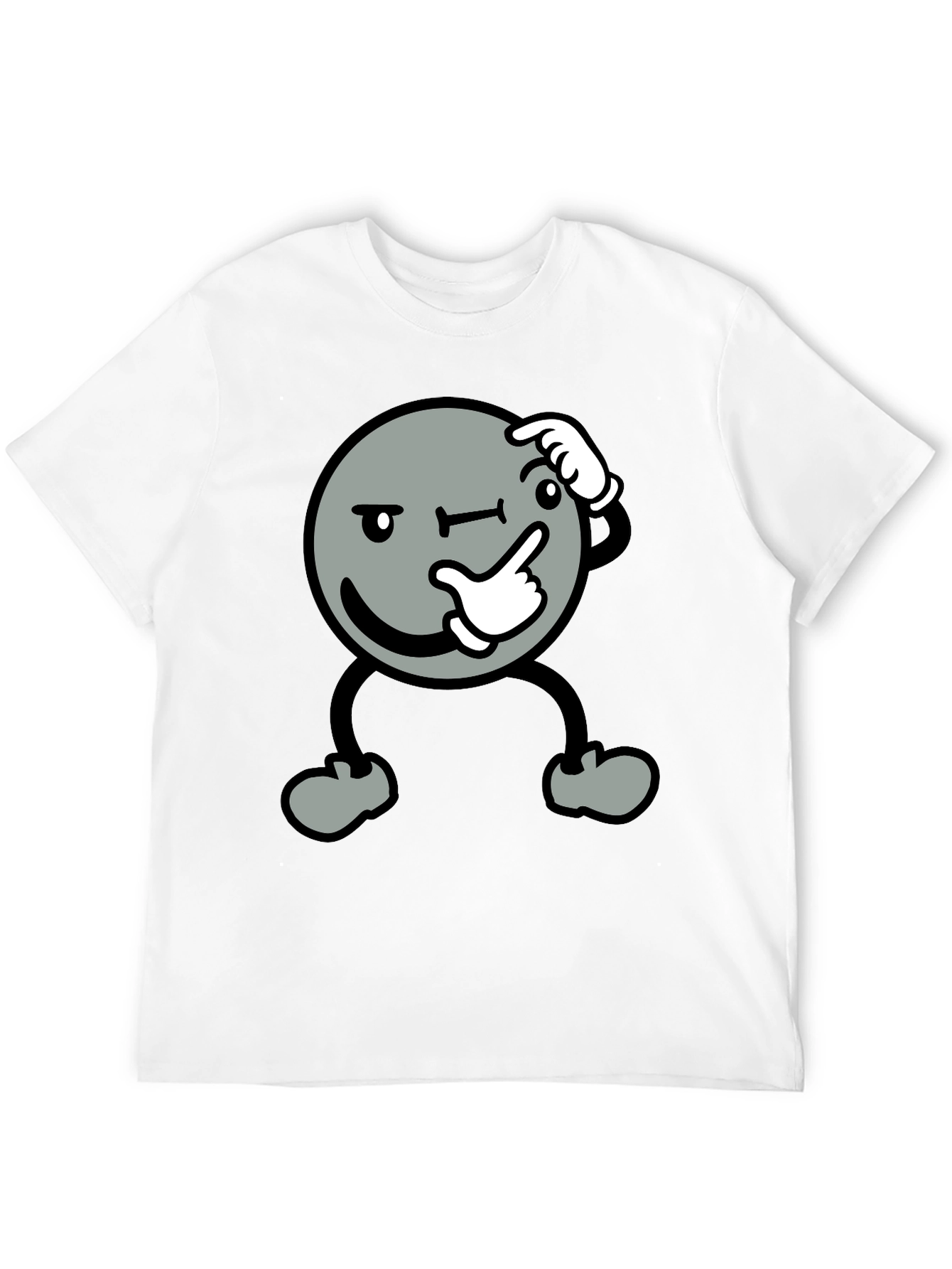 Thinking Face Graphic Black T-Shirt