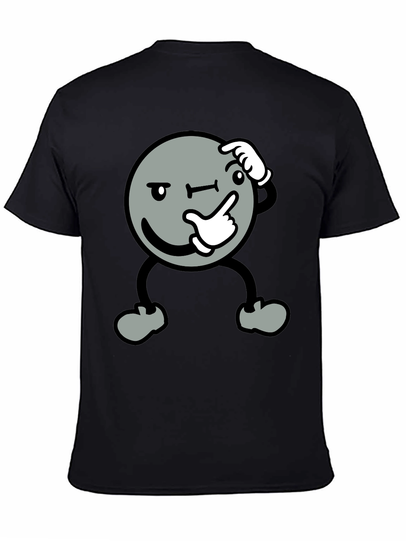 Thinking Face Graphic Black T-Shirt