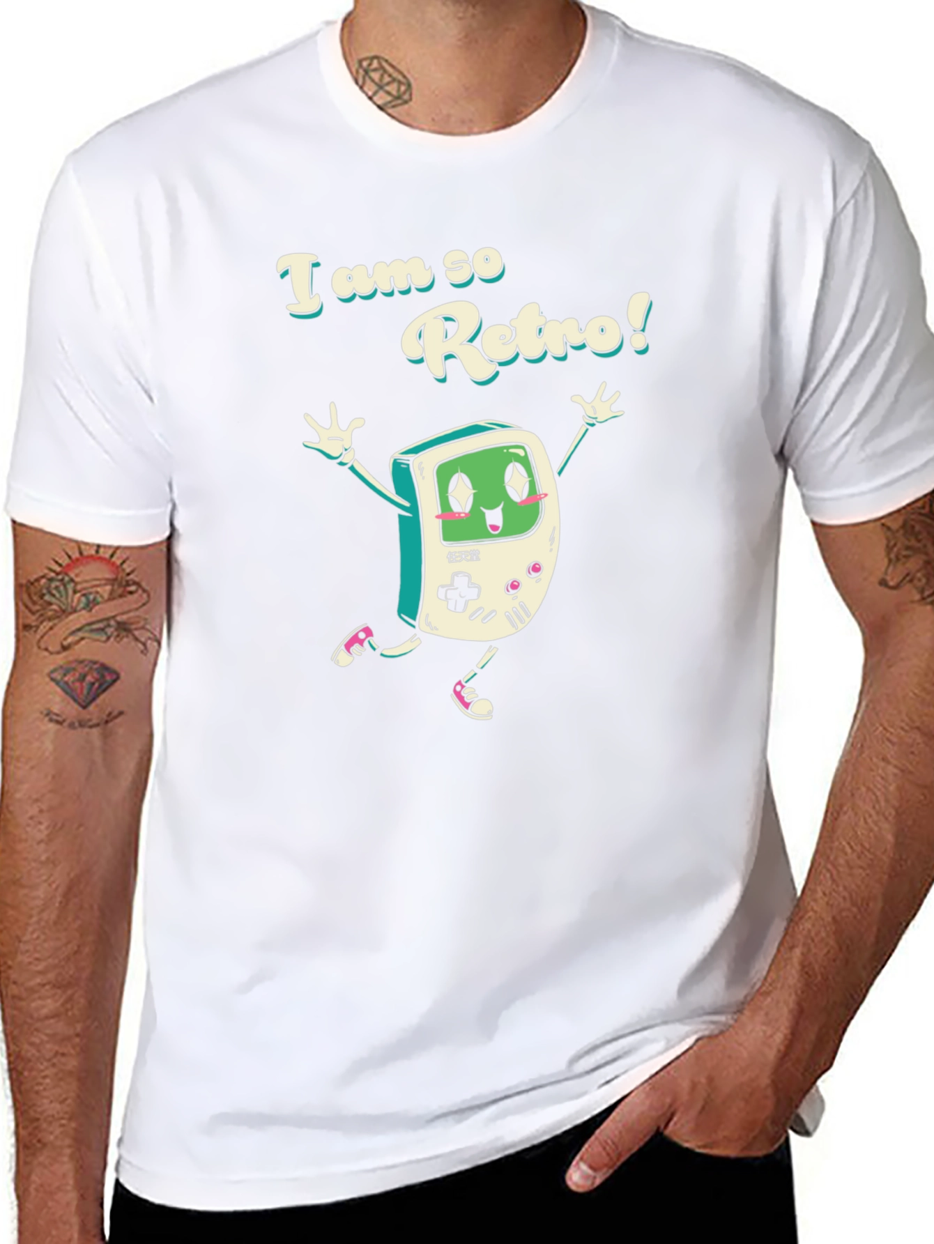 Retro Gamer T-Shirt - Black Cotton Blend